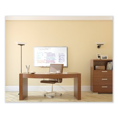 Ghent Non-Magnetic Whiteboard with Aluminum Frame, 144.63 x 48.47, White Surface, Satin Aluminum Frame M24124